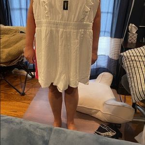 Embroidered Lace Ruffle Sleeve Romper from EXPRESS. XL. White